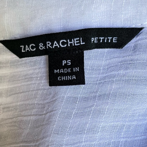Zac & Rachel Stripe Button Down Tie Front Top Sz SP - Picture 6 of 7